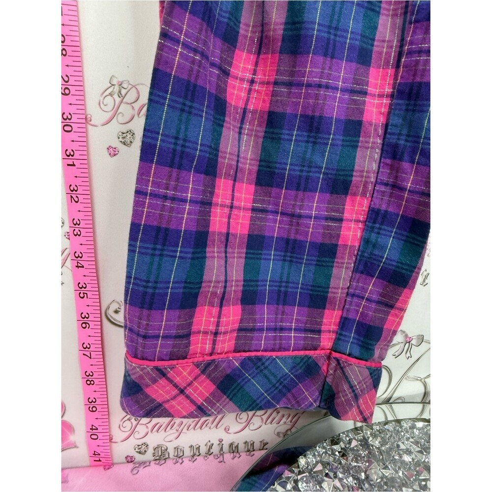 Victoria's Secret Pink and Blue Plaid pants Pajama Pants PJ - Picture 3 of 9